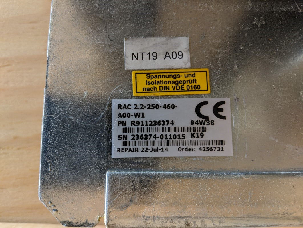 INDRAMAT RAC2.2-250-460-A00-W1 R911236374 REMAN