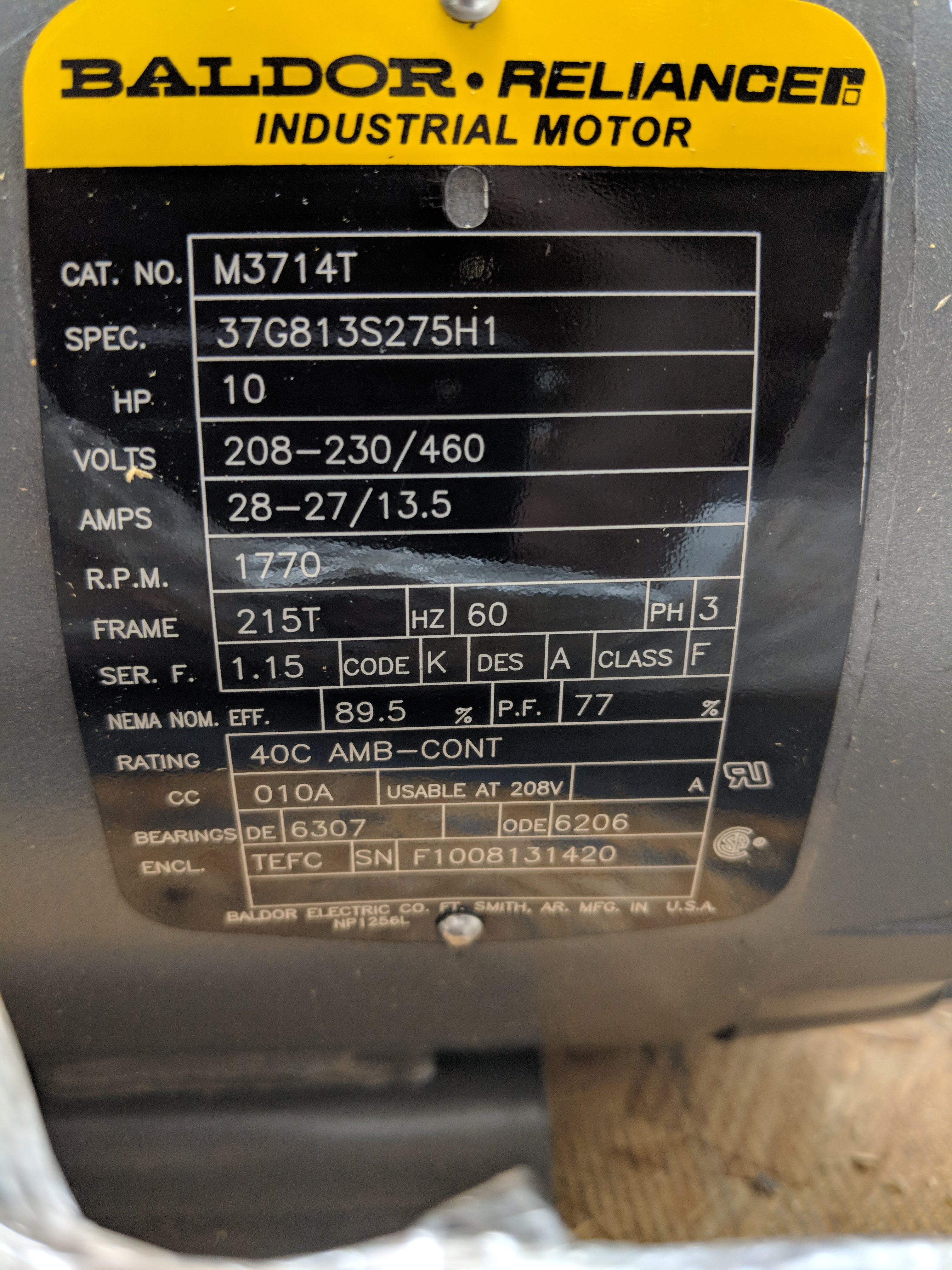 BALDOR M3714T NSMP