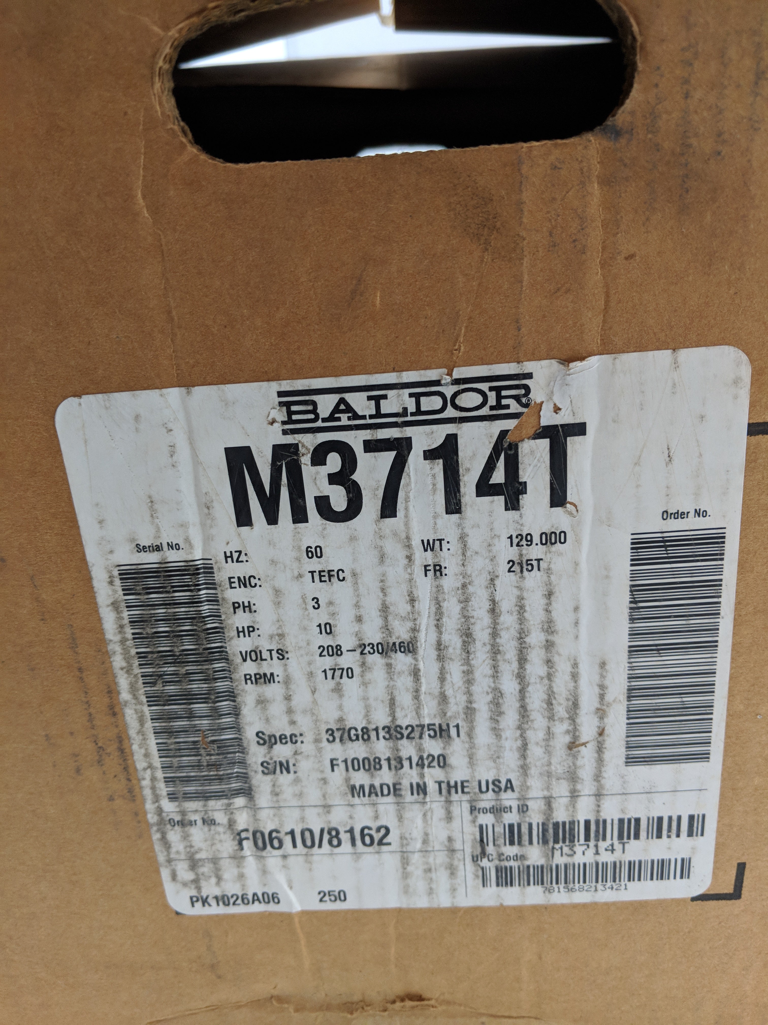 BALDOR M3714T NSMP