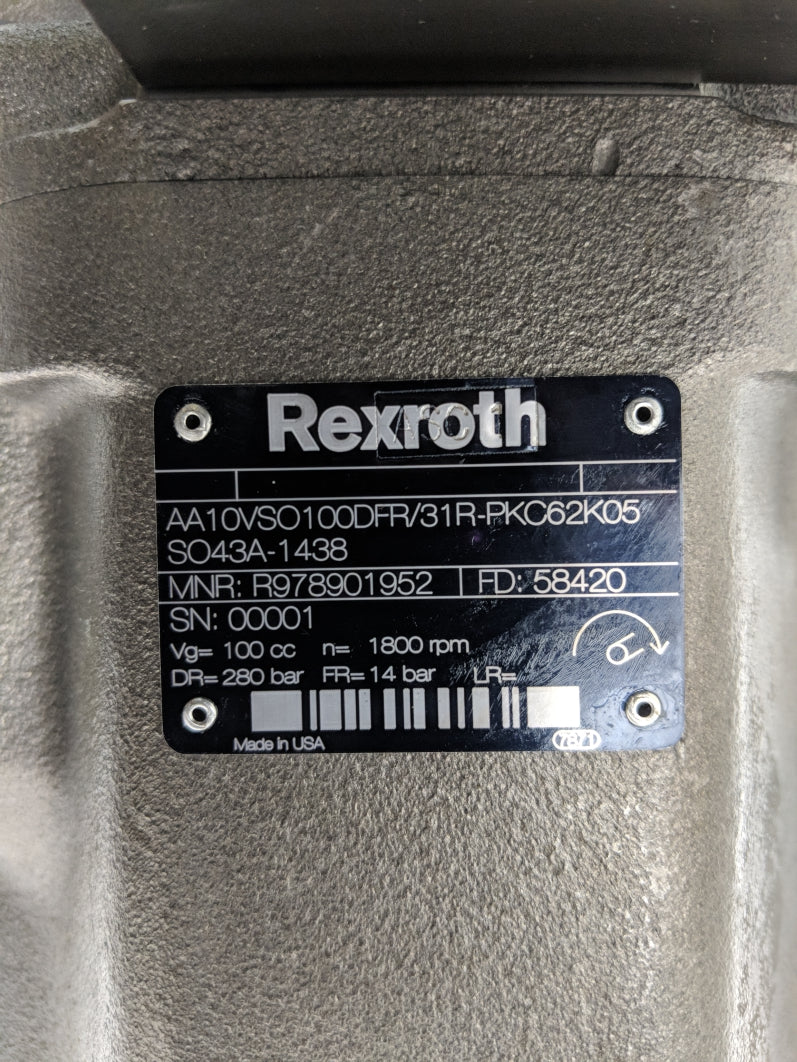 REXROTH AA10VSO100DFR/31R-PKC62K05SO43A-1438 R978901952 NSNP