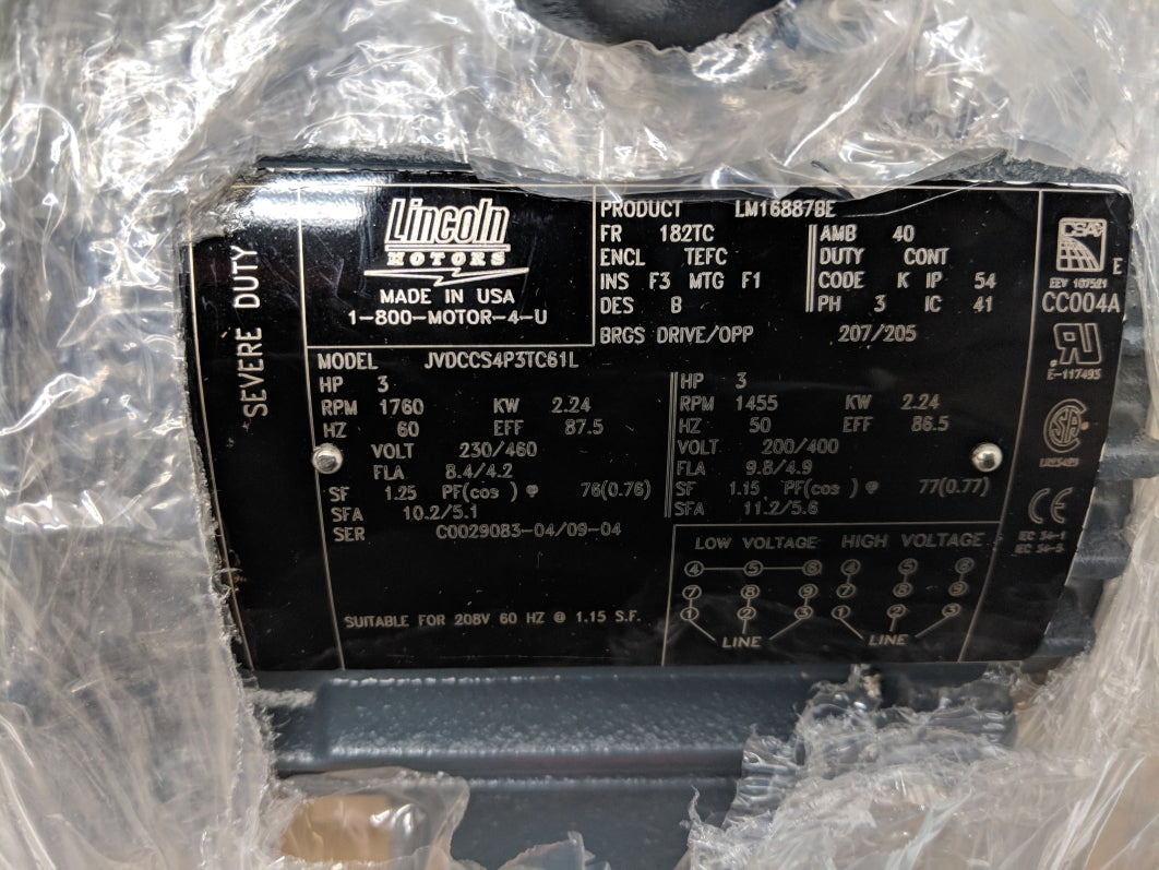 LINCOLN MOTORS LM16887 CCS4P3TC61 NSMP
