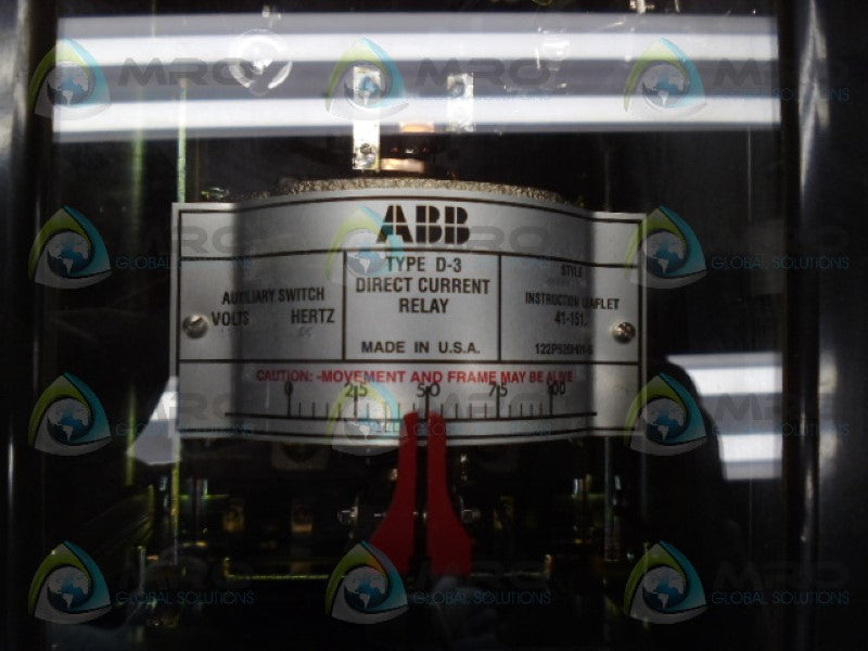 ABB TYPE D-3 DIRECT CURRENT RELAY (AS PICTURED) *NEW NO BOX*