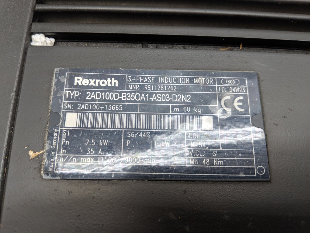 REXROTH 2AD100D-B350A1-AS03-D2N2 R911281262 NSMP