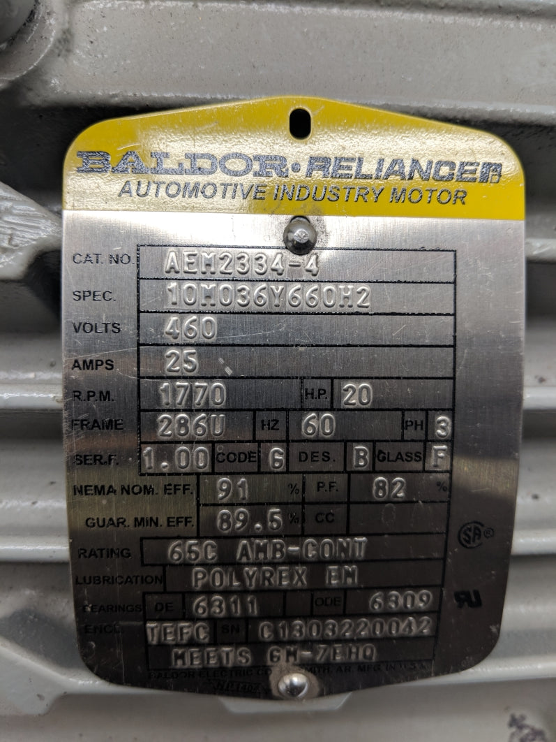 BALDOR AEM2334-4 SER. F NSNP