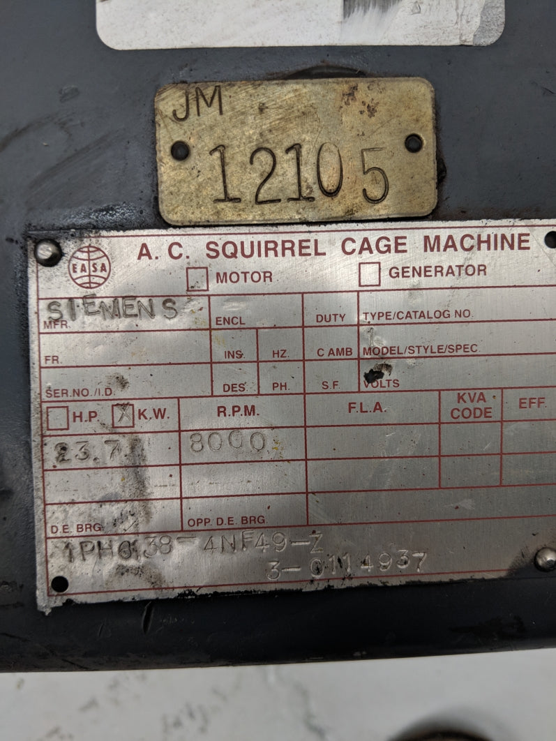SIEMENS 1PH6138-4NF49-Z UNMP