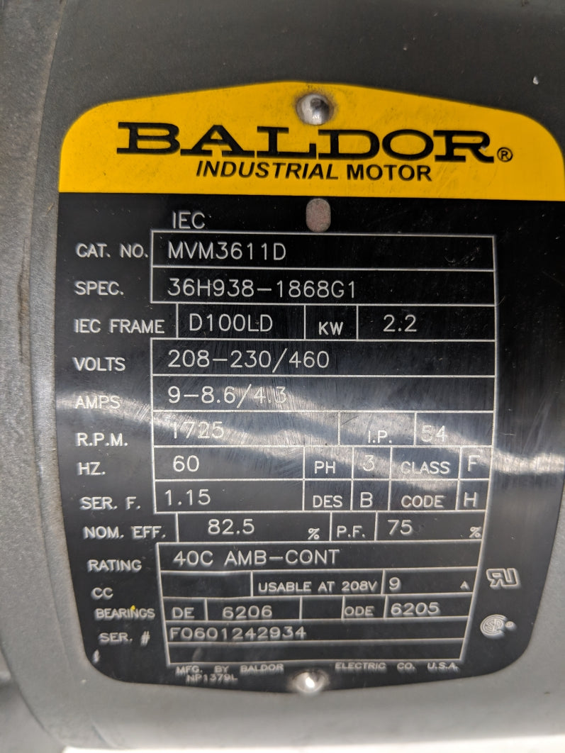 BALDOR MVM3611D REMAN