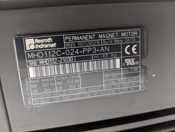 REXROTH INDRAMAT MHD112C-024-PP3-AN R911281216 NSNP