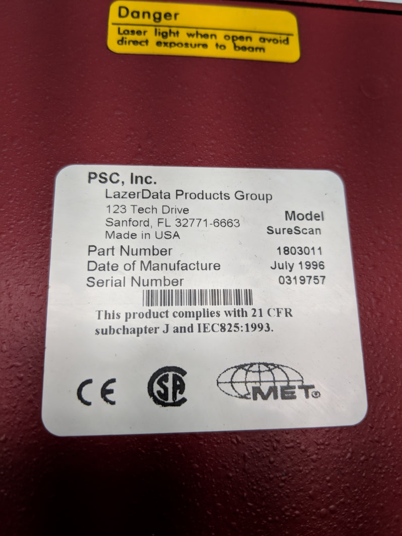PSC LAZERDATA SURESCAN 1803011 REMAN
