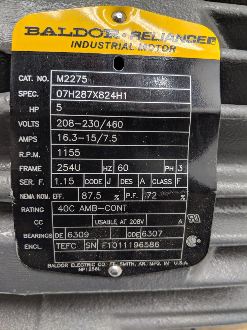 BALDOR M2275 07H287X824H1 SER. F (AS PICTURED) NSNP