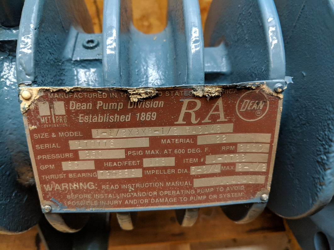 MET-PRO RA3146 1-1/2X3X8-1/2 350PSI REMAN