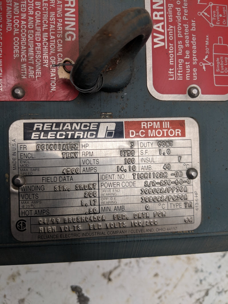 RELIANCE ELECTRIC DC1811ATCZ T18R1102R-DB NSNP