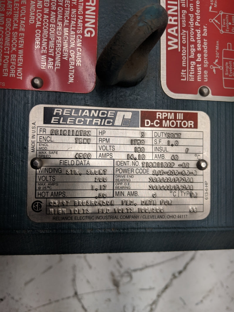 RELIANCE ELECTRIC DC1811ATCZ T18R1102P-SZ NSNP