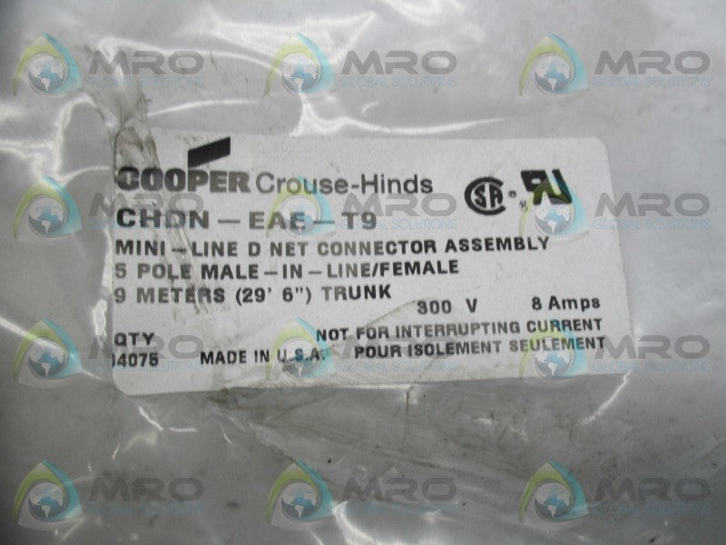 CROUSE HINDS CHDN-EAE-T9 CABLE ASSEMBLY * NEW IN FACTORY BAG *