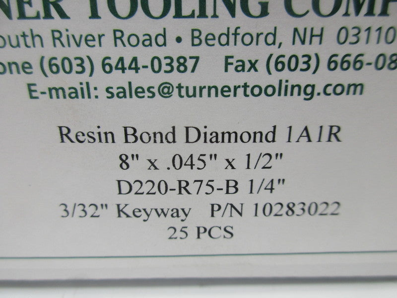 TURNER TOOLING COMPANY 10283022 (25 PIECES) NSMP