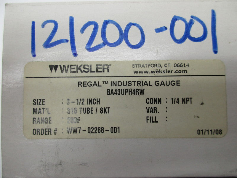 WEKSLER BA43UPH4RW NSMP