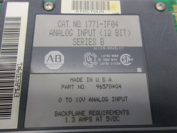 ALLEN BRADLEY 1771-IF04 SER. B UNMP