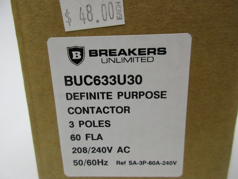 BREAKERS UNLIMITED BUC633U30 60A 208/240VAC NSMP