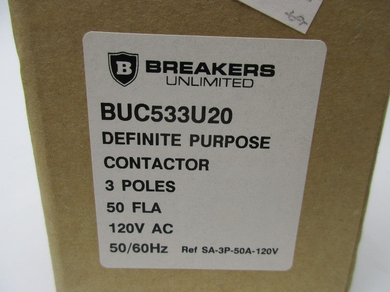 BREAKERS UNLIMITED BUC533U20 50A 120VAC NSMP