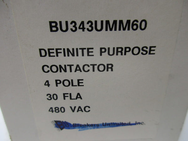BREAKERS UNLIMITED BU343UMM60 30A 480VAC NSMP