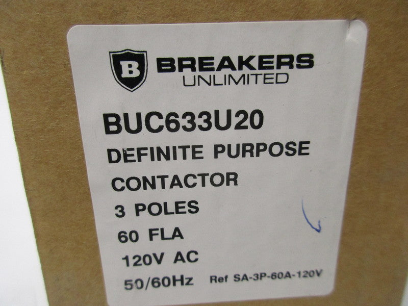 BREAKERS UNLIMITED BUC633U20 60A 120VAC NSMP