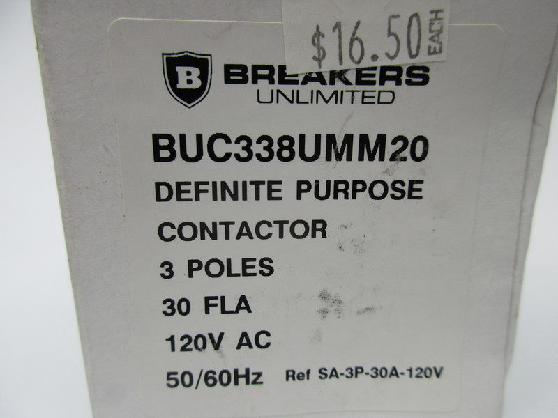 BREAKERS UNLIMITED BUC338UMM20 30A 120VAC NSMP