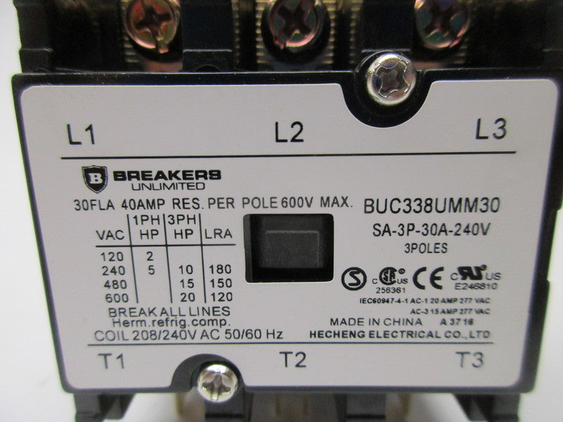 BREAKERS UNLIMITED BUC338UMM30 30A 208/240VAC NSMP
