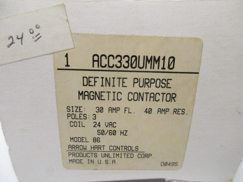 ARROW HART ACC330UMM10 30A 24VAC NSMP
