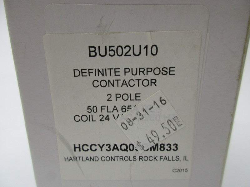 HARTLAND CONTROLS BU502U10 50A 24VAC NSMP