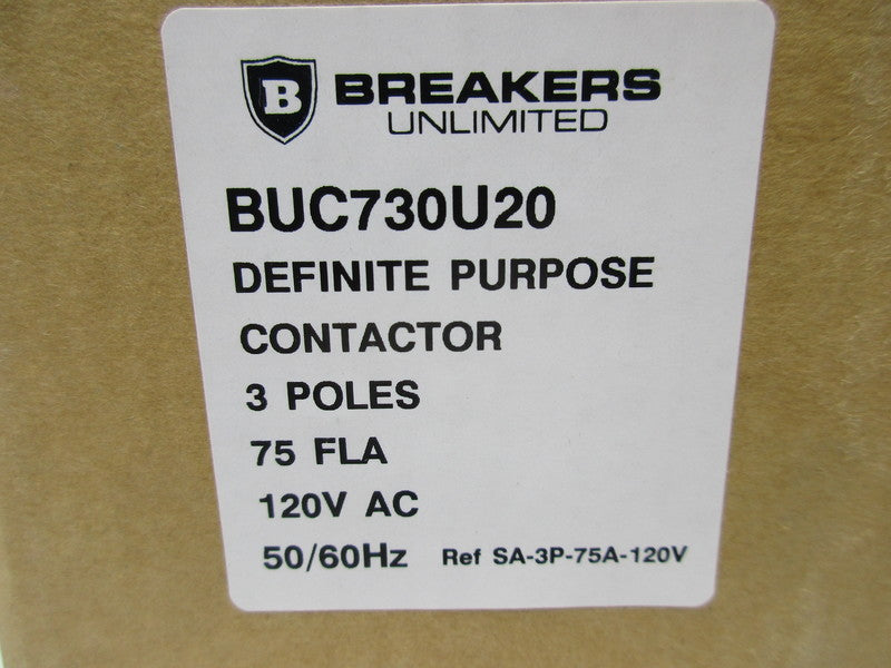 BREAKERS UNLIMITED BUC730U20 75A 120VAC NSMP