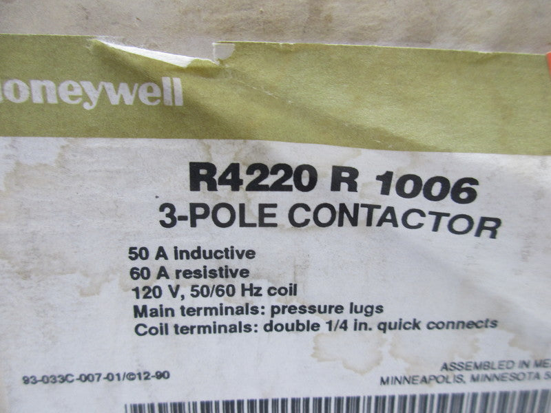 HONEYWELL R4220R-1006 120V 50A NSMP