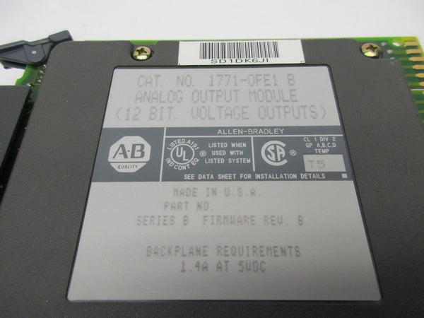 ALLEN BRADLEY 1771-OFE1 SER. B F/W B 5VDC 1.4A NSMP