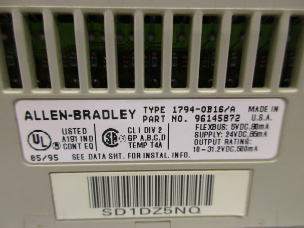 ALLEN BRADLEY 1794-OB16 SER. A 24VDC NSNP
