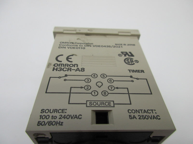 OMRON H3CR-A8 100-240VAC 5A 0.05S-300H UNMP