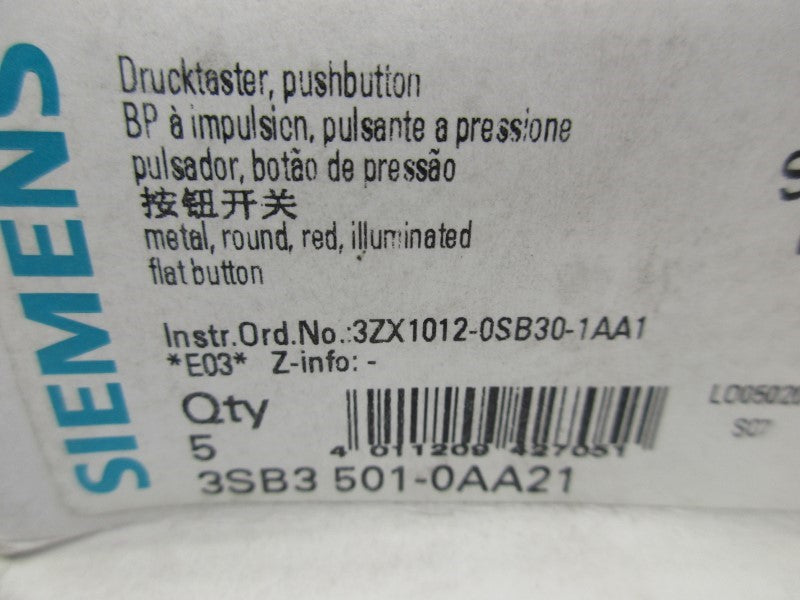 SIEMENS 3SB3501-0AA21 NSMP