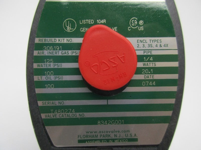 ASCO 8342G001 120/60 100/125PSI NSNP