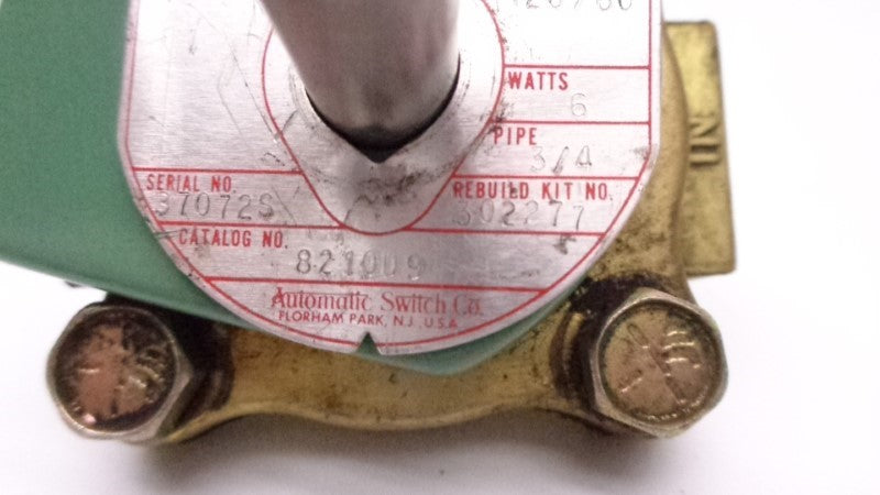 ASCO 8210D9 110/120V (AS PICTURED) UNMP