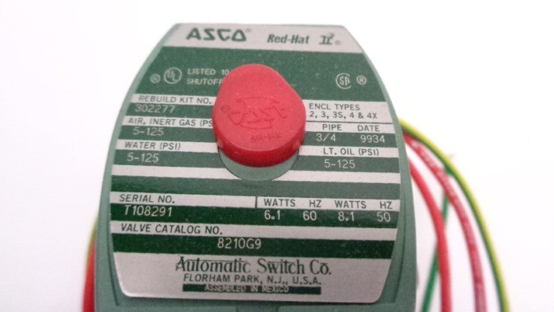 ASCO 8210G9 110/120V 5-125PSI 3/4" NSNP