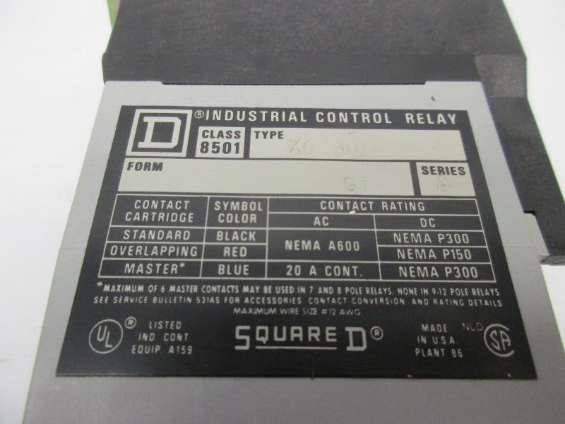SQUARE D 8501-X0-40 SER. A NSMP