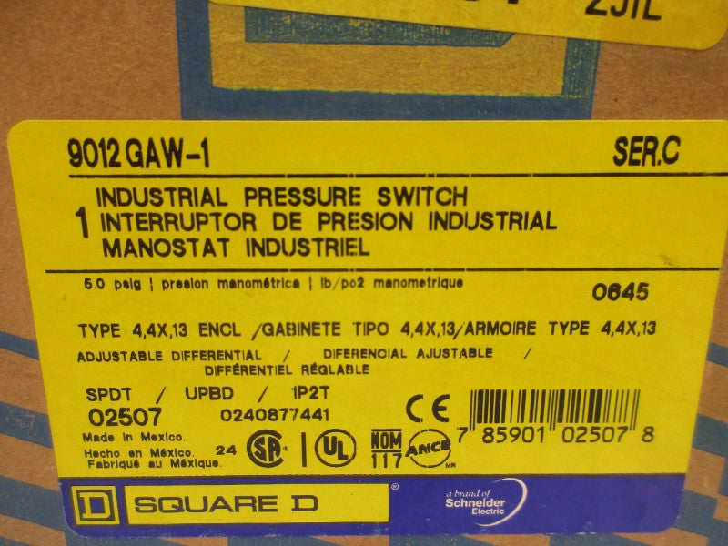 SQUARE D 9012GAW-1 SER. C 5PSI NSMP