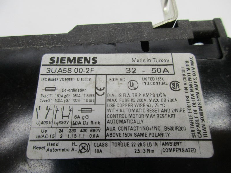 SIEMENS 3UA5800-2F 32-50A 600VAC NSNP