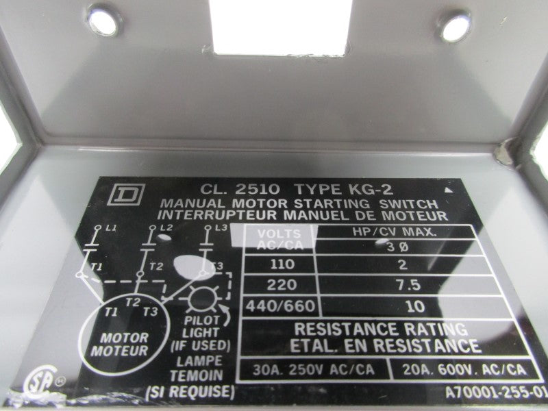 SQUARE D 2510KG-2 440/660V 30A NSNP