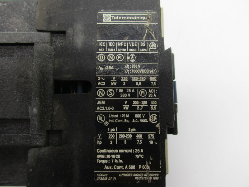 TELEMECANIQUE LC1D1201 120V UNMP