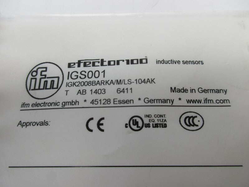 IFM EFECTOR IGS001 IGK2008BARKA/M/LS-104AK NSMP