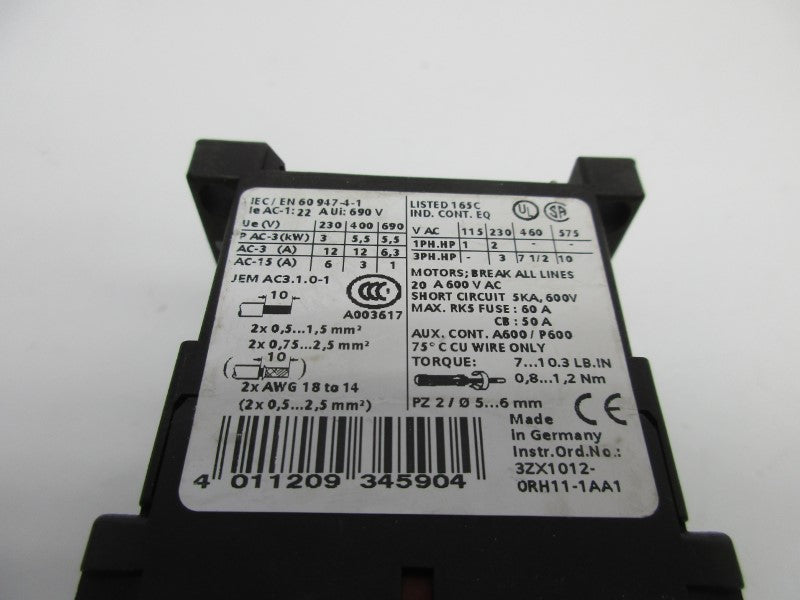SIEMENS 3RT1017-1AK61 110/120V UNMP