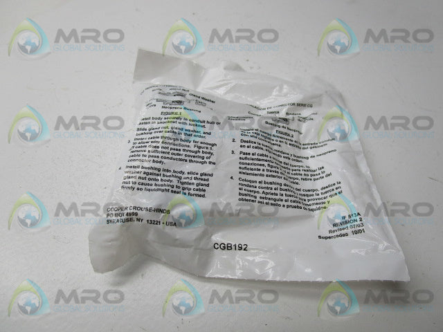 COOPER CROUSE HINDS CGB192 CONNECTOR 1/2INCH MALE * NEW IN FACTORY BAG *