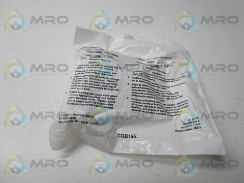 COOPER CROUSE HINDS CGB192 CONNECTOR 1/2INCH MALE * NEW IN FACTORY BAG *