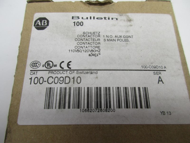 ALLEN BRADLEY 100-C09D10 SER. A 110/120V NSMP
