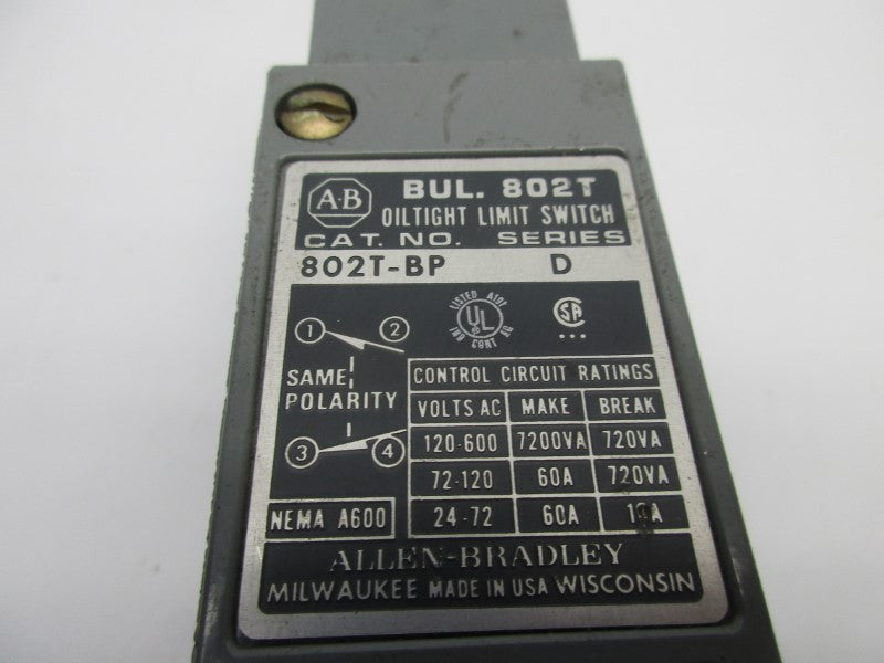 ALLEN BRADLEY 802T-BP SER. D UNMP