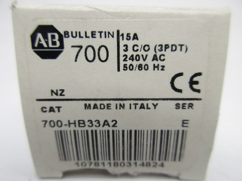ALLEN BRADLEY 700-HB33A2 SER. E 15A 240VAC NSMP