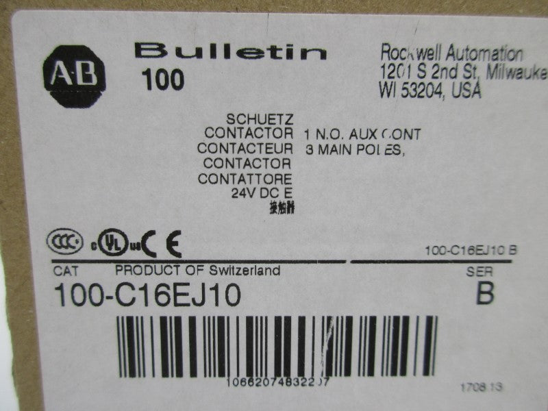 ALLEN BRADLEY 100-C16EJ10 SER. B 24VDC NSMP